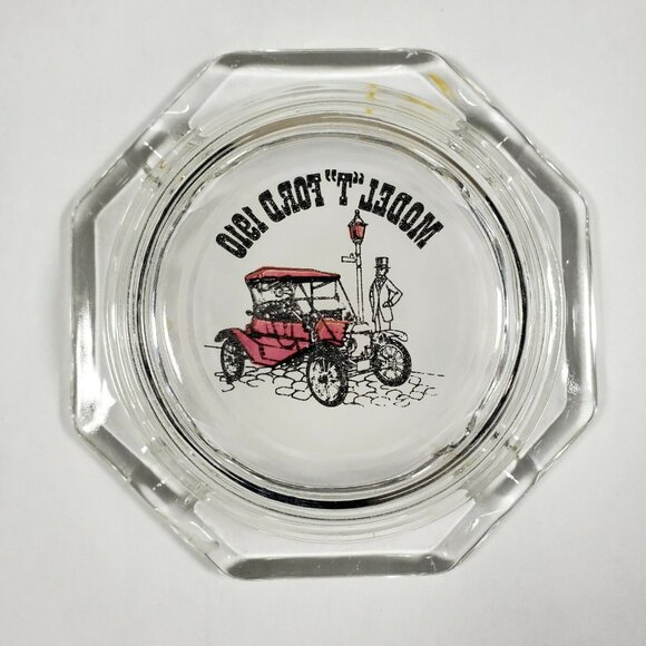 Model T Ford 1910 1905 Rambler Glass Ashtrays Antique Cars Man Cave - Picture 9 of 9